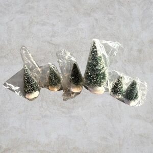 Department 56 bottle brush trees lot of 6 various heights